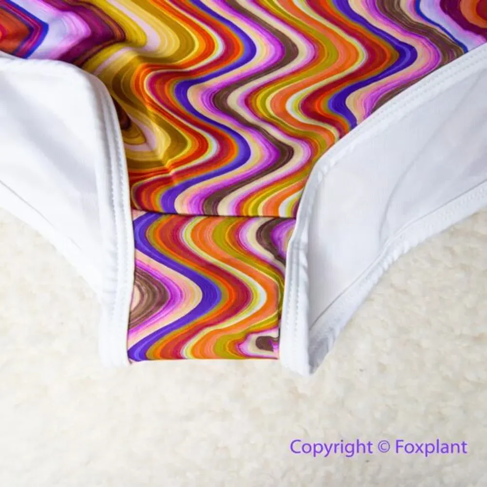 New! SALT GYPSY Free People bikini Bottoms in Soundwave print, size XS - Picture 7 of 12